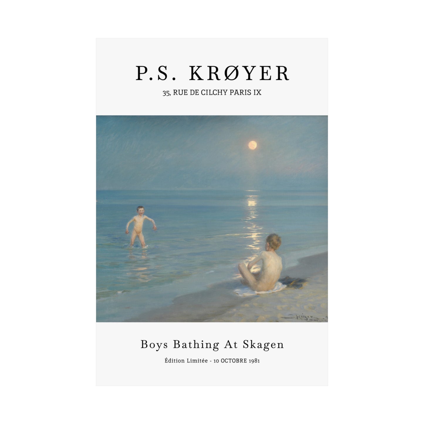 Boys Bathing at Skagen Poster | P.S. Krøyer