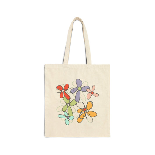 Flowers Illustration Canvas Tote Bag