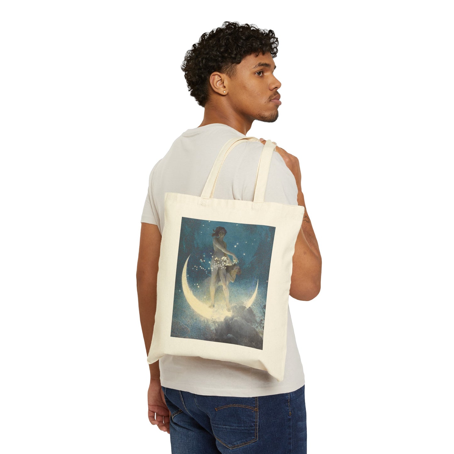 Spring Scattering Stars Canvas Tote Bag