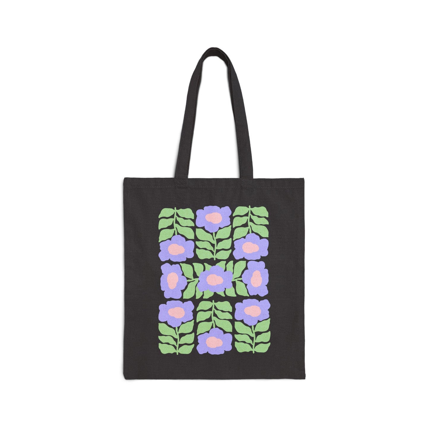 Purple Flowers Canvas Tote Bag