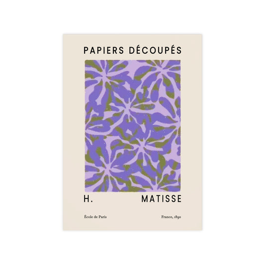 Affiche de fleurs violettes | Papiers Découpés | Matisse Poster