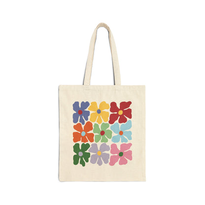 Colorful Flowers Canvas Tote Bag