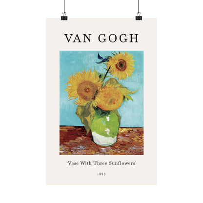 Vase with Three Sunflowers Poster | Vincent van Gogh