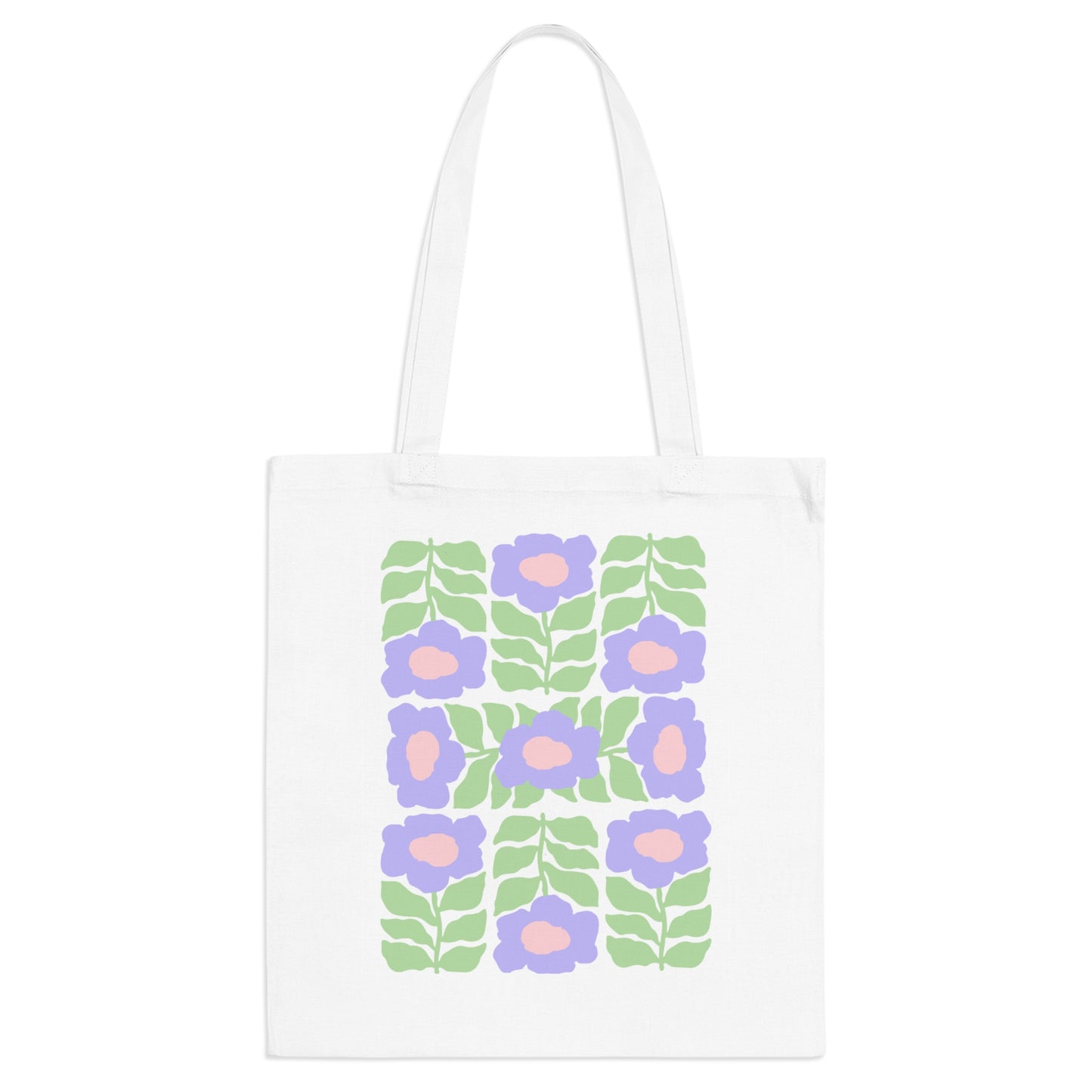 Purple Flowers Canvas Tote Bag