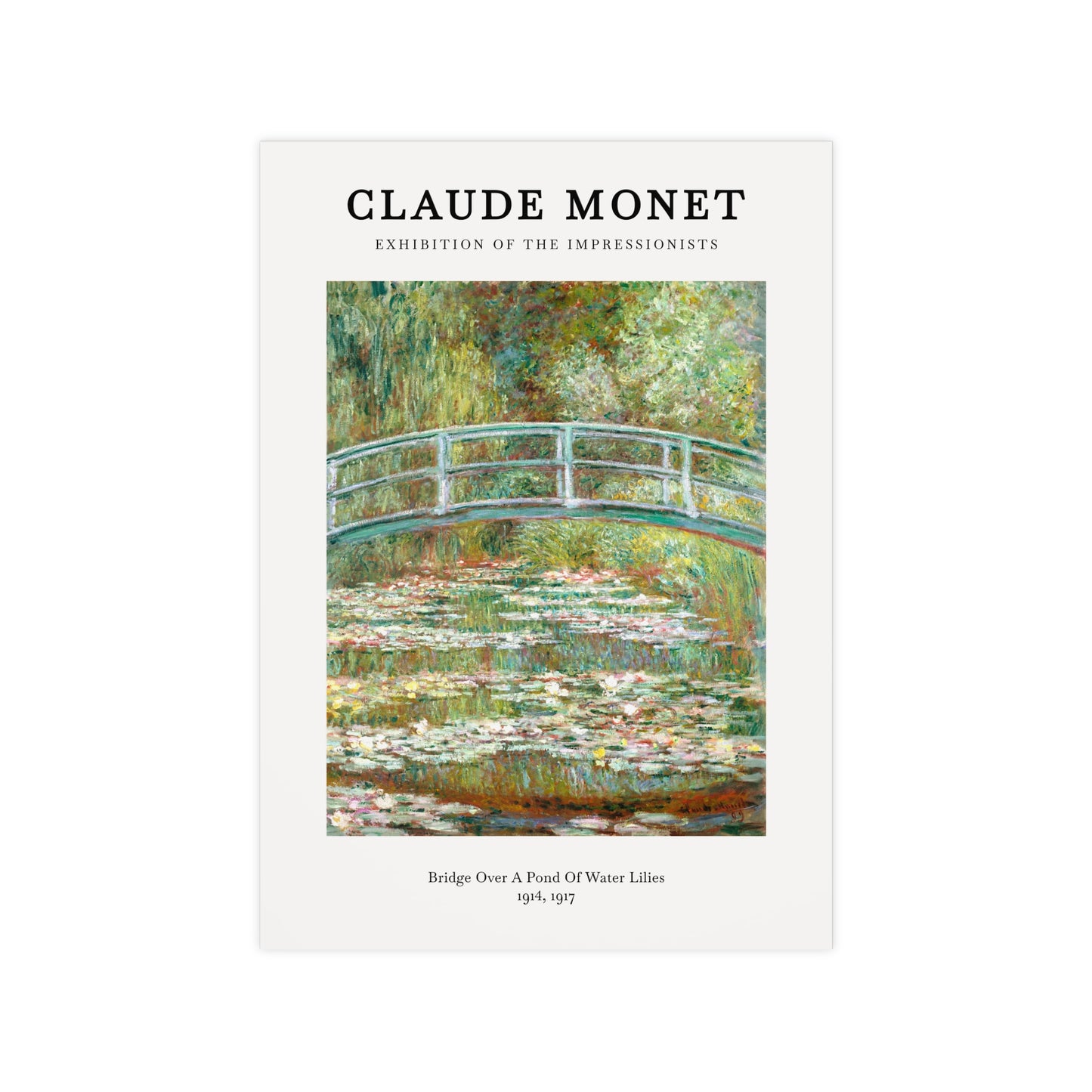 Bridge over a Pond of Water Lilies Poster | Claude Monet