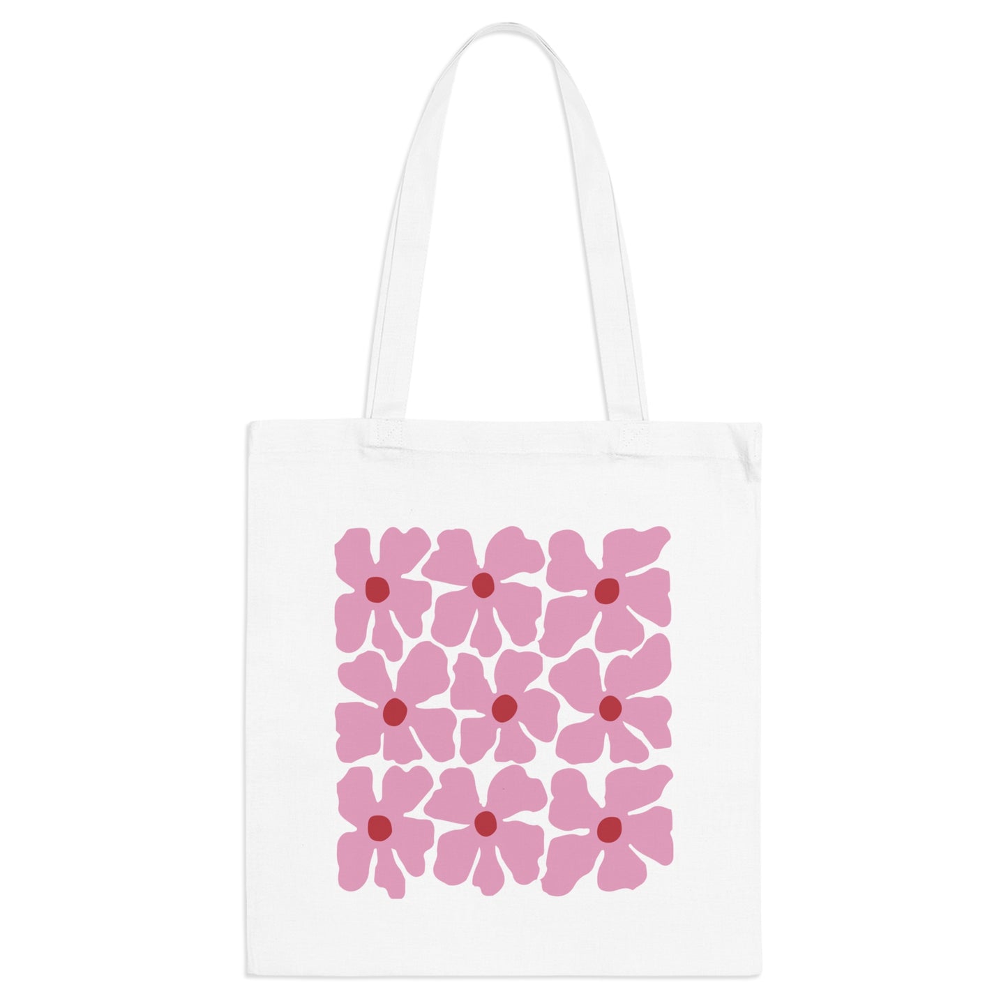 Pink Flowers Aesthetic Canvas Tote Bag