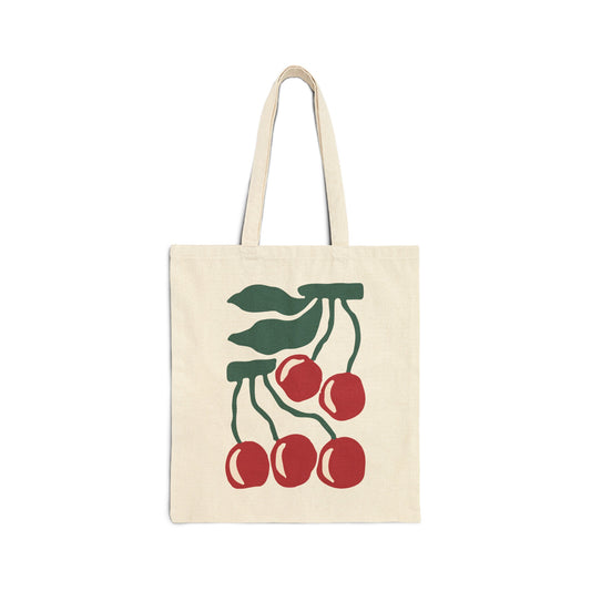 Cherries Canvas Tote Bag