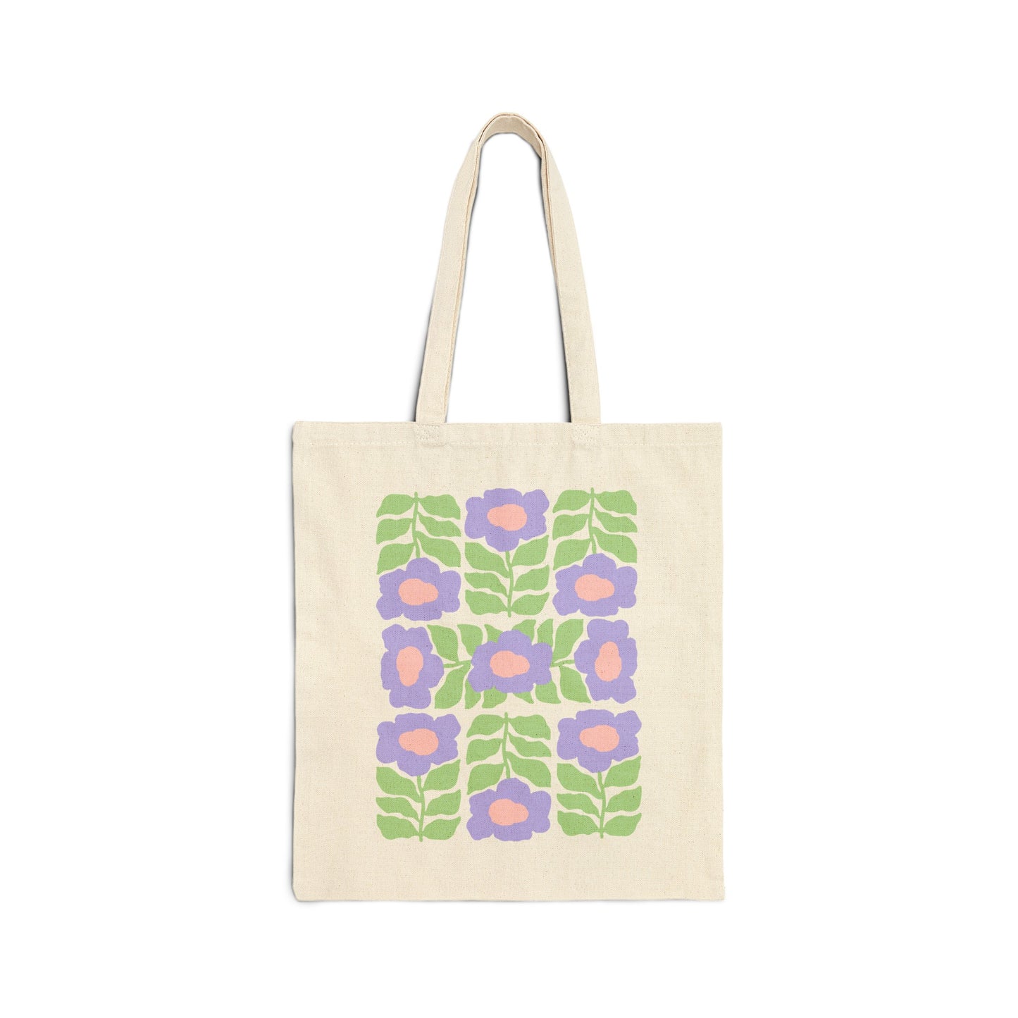 Purple Flowers Canvas Tote Bag