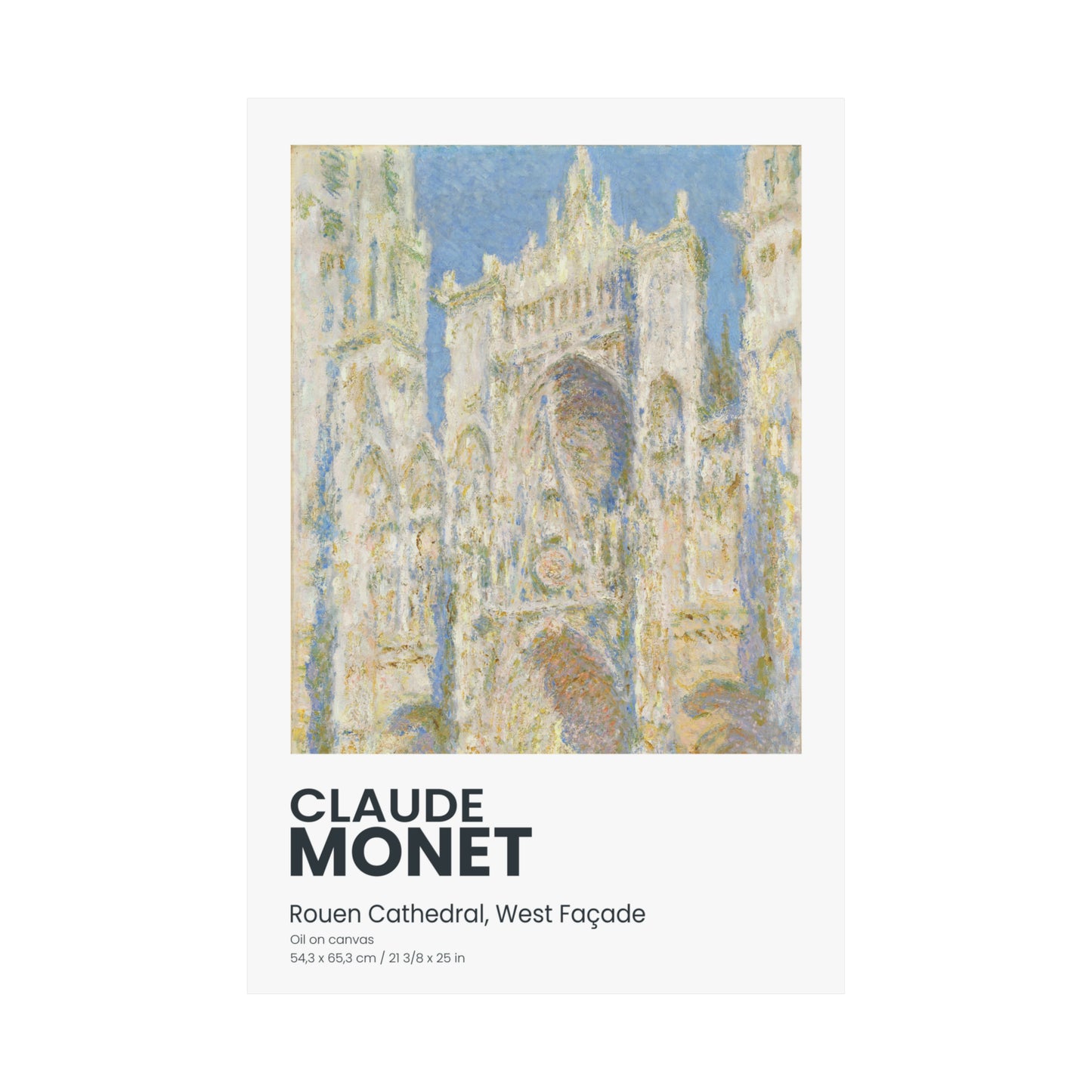 Rouen Cathedral, West Façade Sunlight Poster | Claude Monet