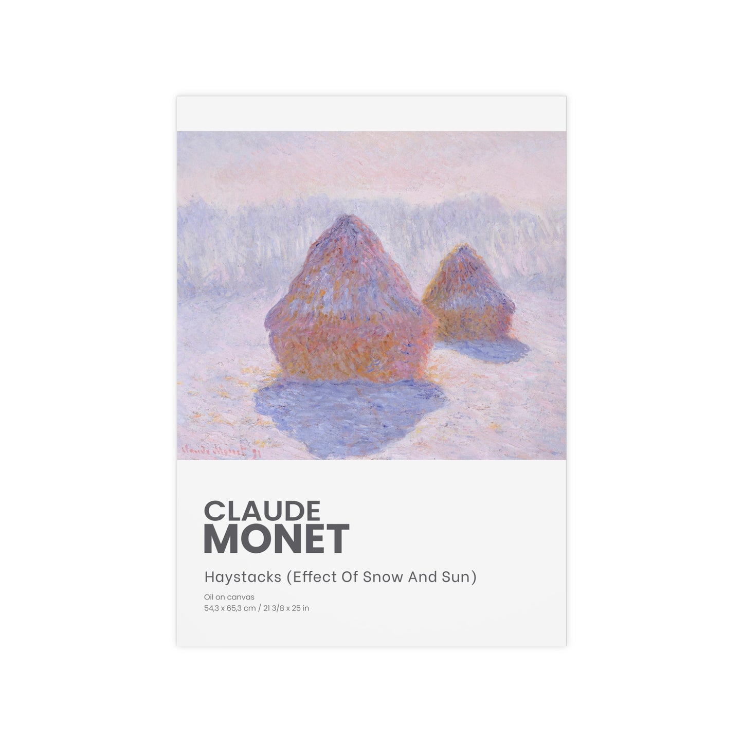 Haystacks (Effect of Snow and Sun) Poster | Claude Monet