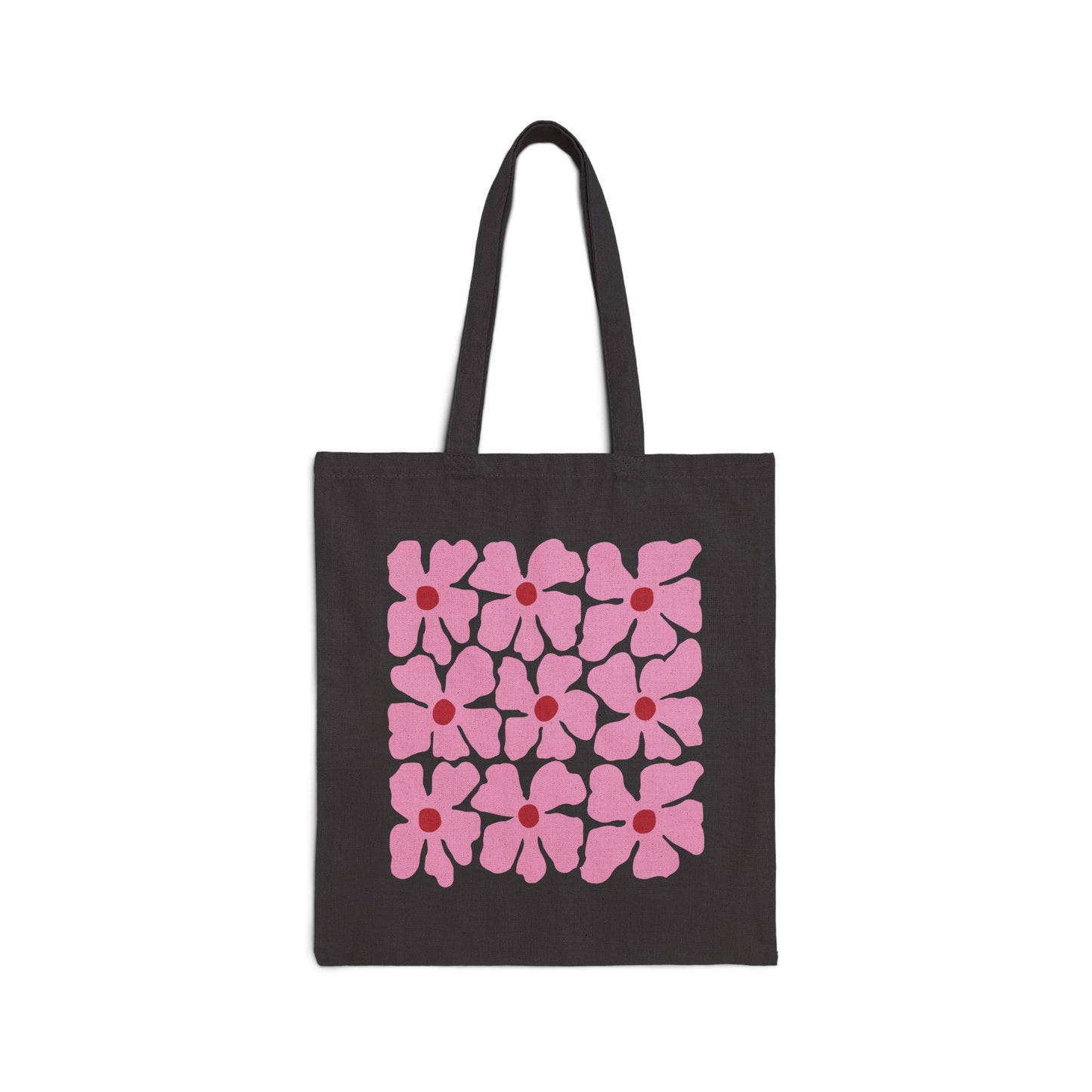 Pink Flowers Aesthetic Canvas Tote Bag