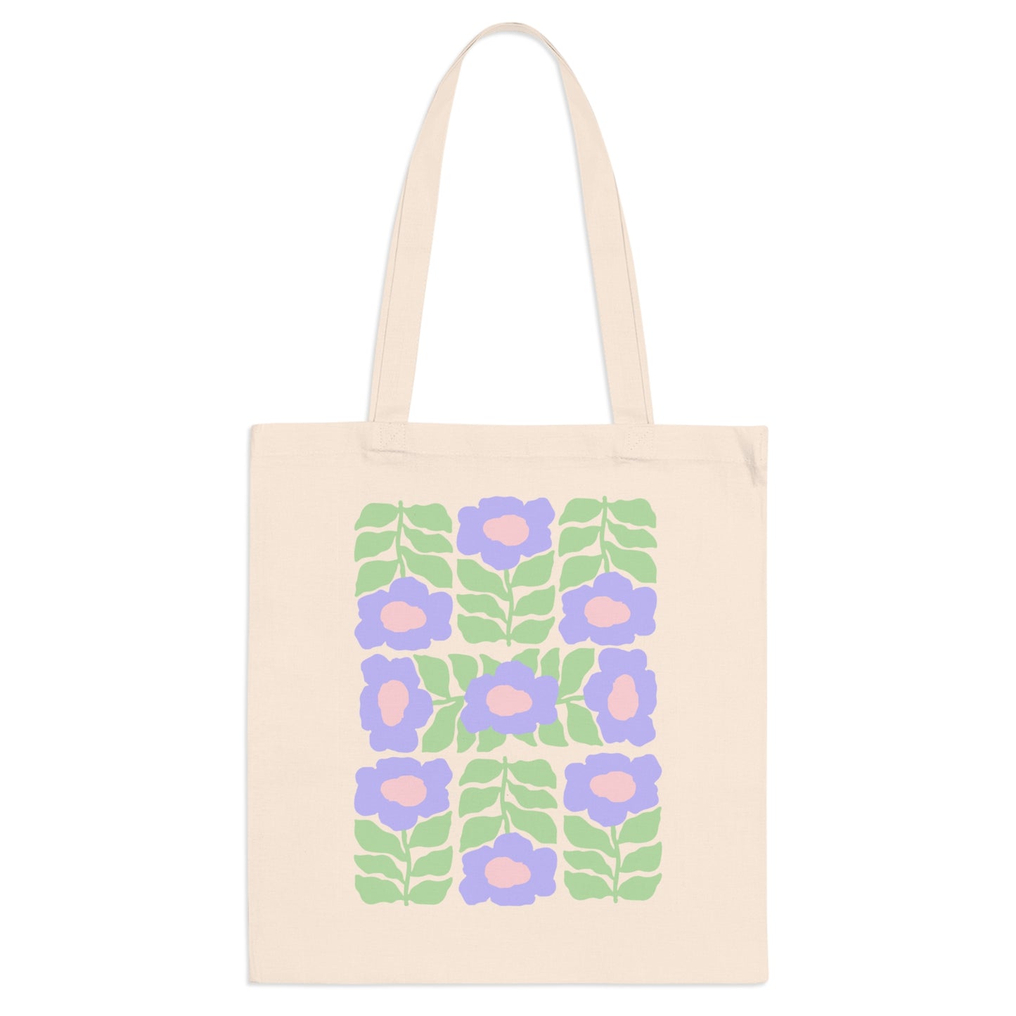 Purple Flowers Canvas Tote Bag