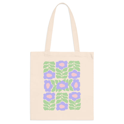 Purple Flowers Canvas Tote Bag