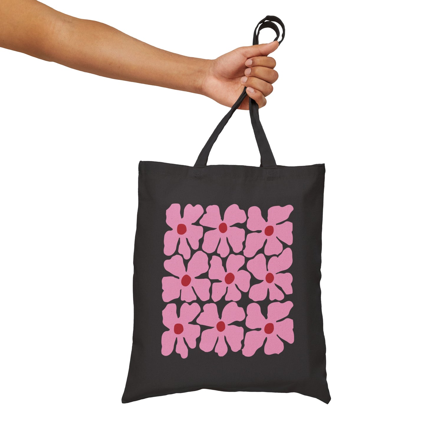 Pink Flowers Aesthetic Canvas Tote Bag