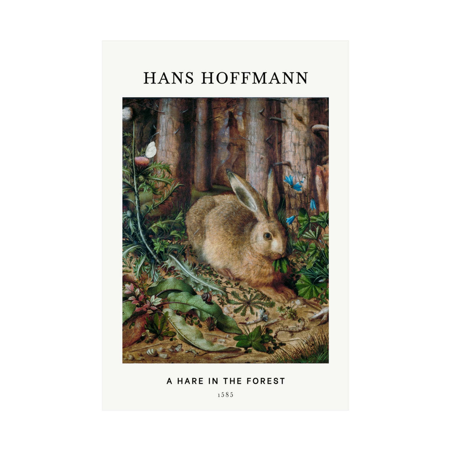 A Hare in the Forest Poster | Hans Hoffmann