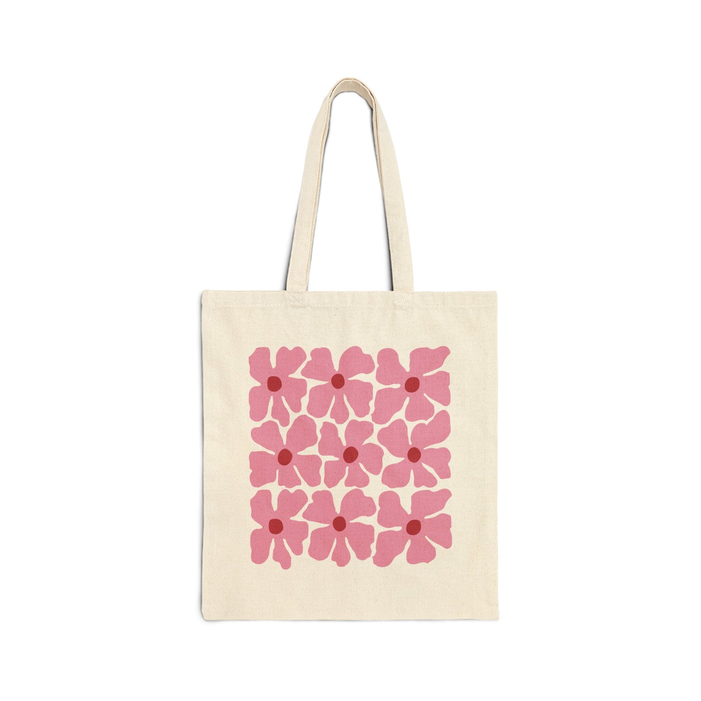 Pink Flowers Aesthetic Canvas Tote Bag