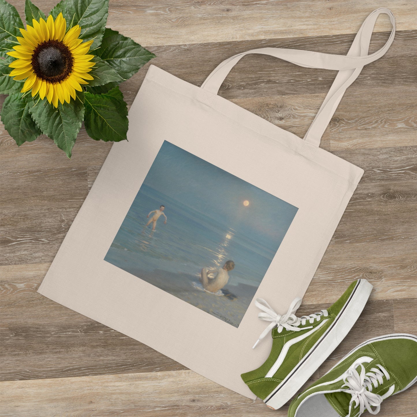 Boys Bathing at Skagen Canvas Tote Bag