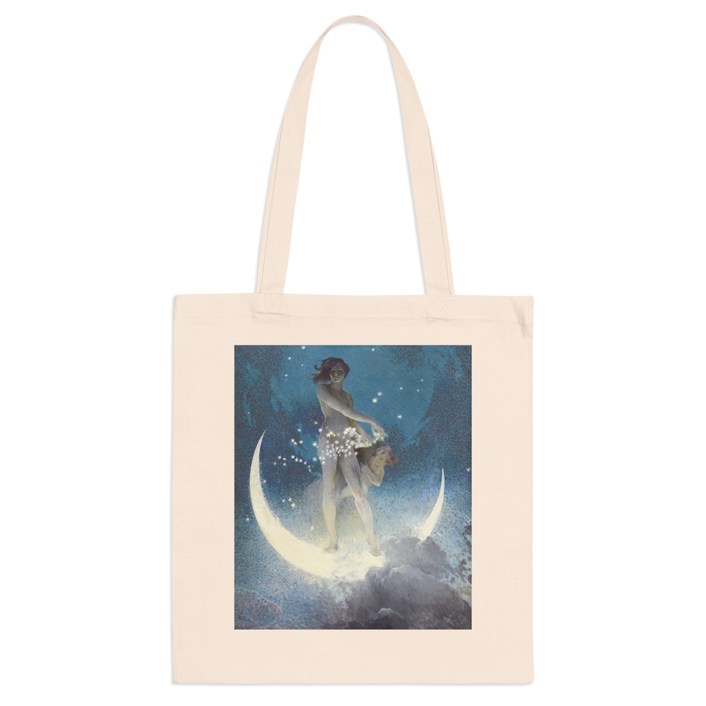 Spring Scattering Stars Canvas Tote Bag