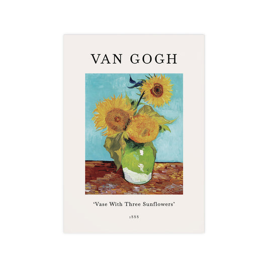 Vase with Three Sunflowers Poster | Vincent van Gogh
