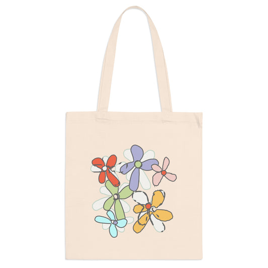 Flowers Illustration Canvas Tote Bag